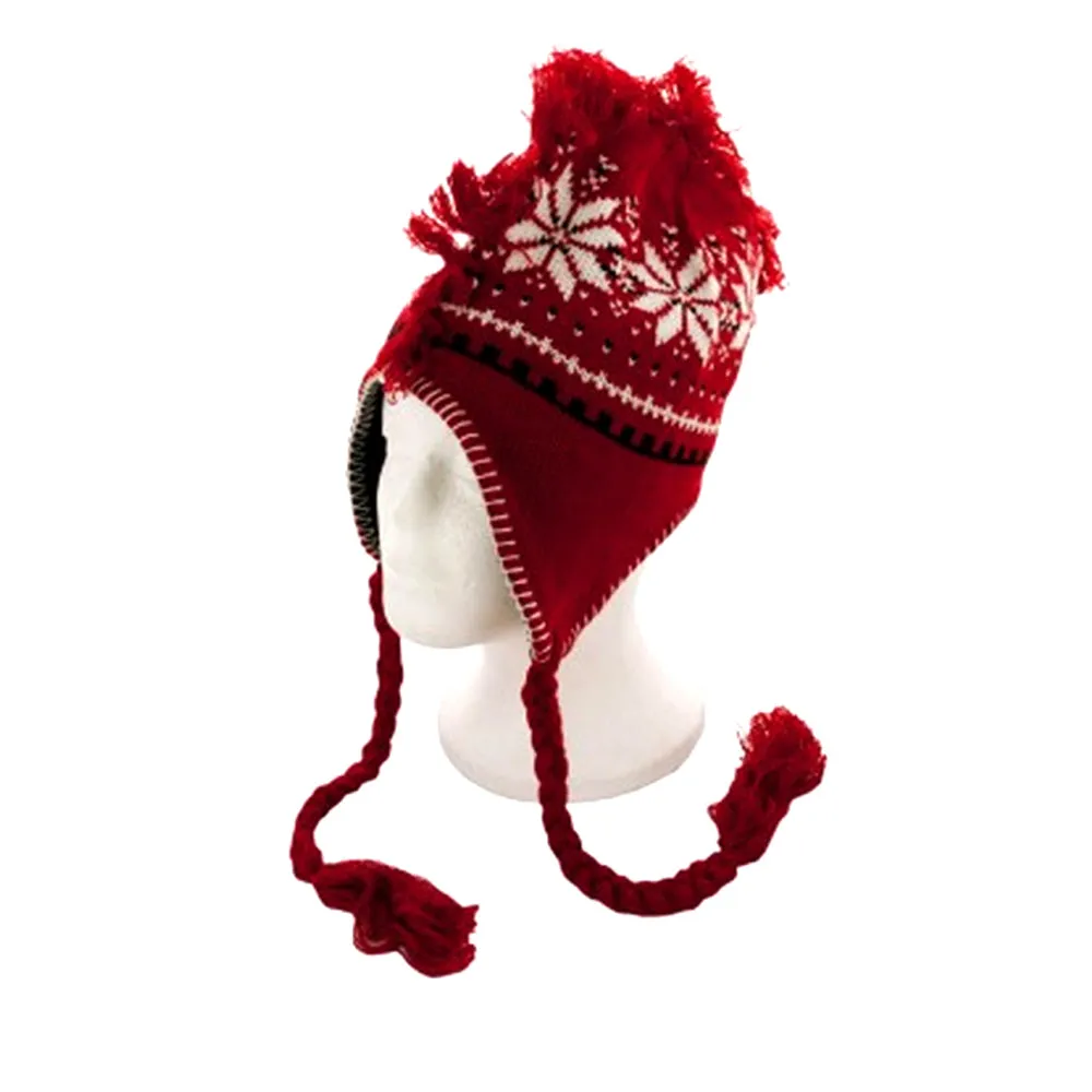 2X Unisex Peruvian Winter Earflap Muff Winter Warm Snow Ski Cap Tassel Hat Cozy