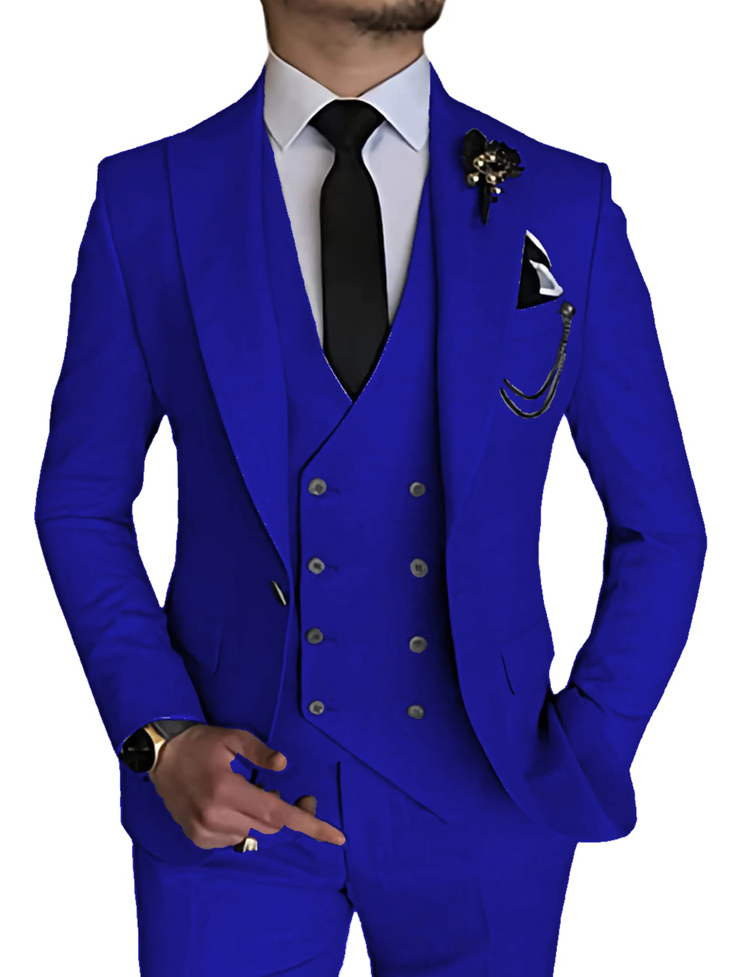 3 Pieces Men's Suits Waistcoat Suit Wedding Groom Suits
