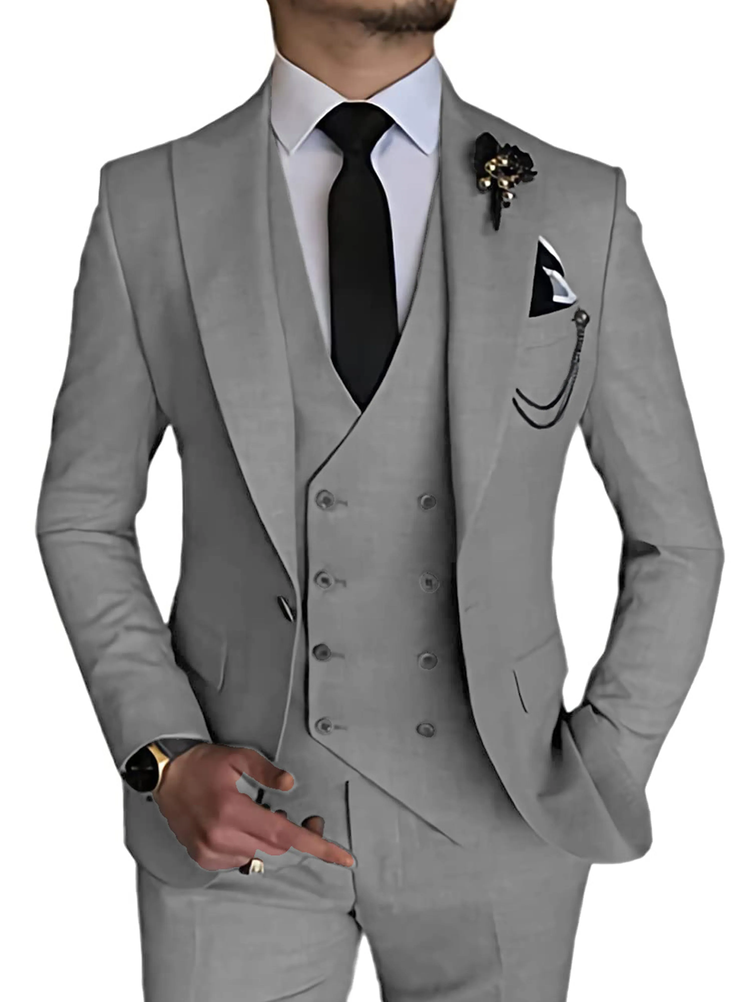3 Pieces Men's Suits Waistcoat Suit Wedding Groom Suits