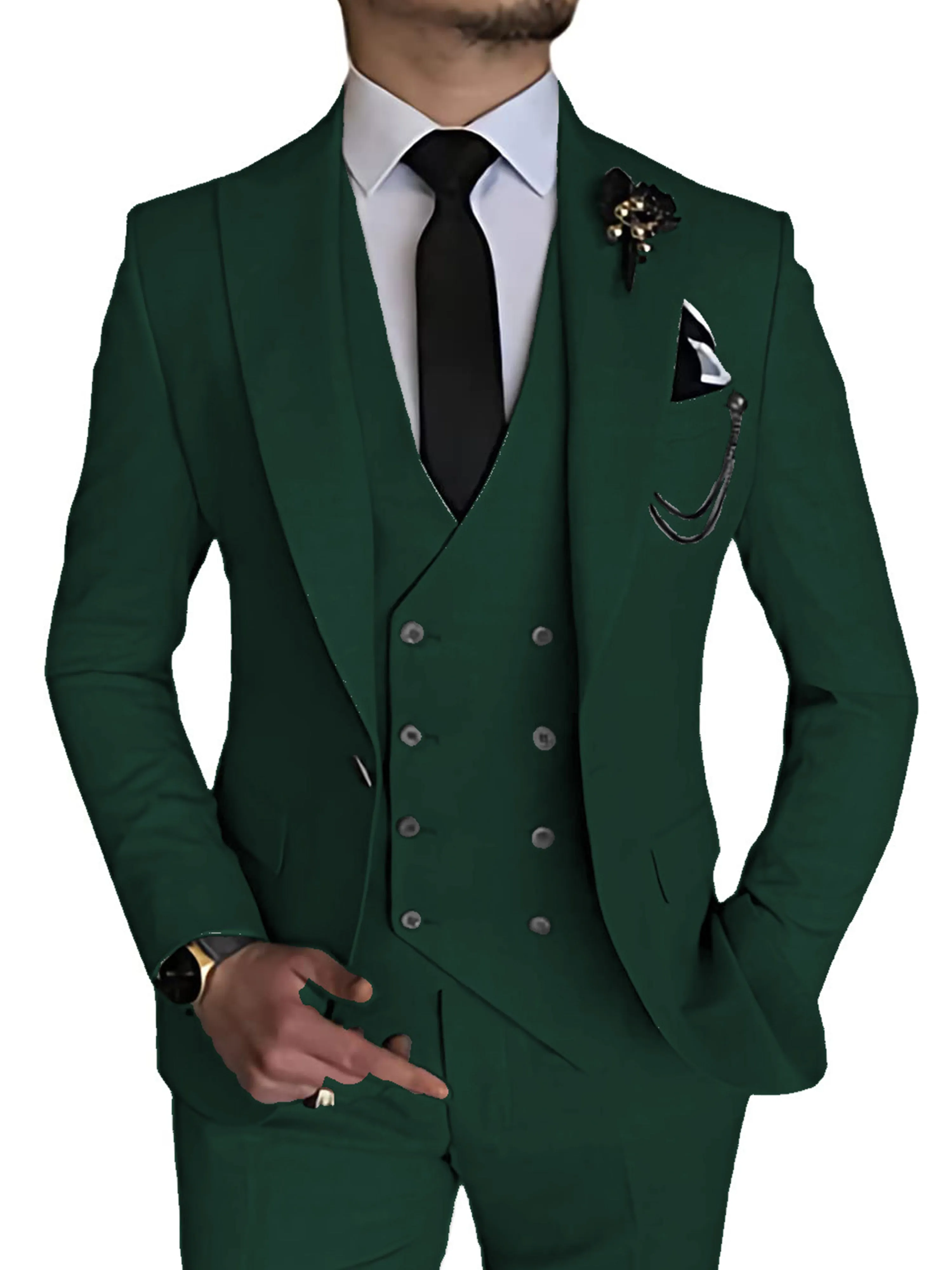3 Pieces Men's Suits Waistcoat Suit Wedding Groom Suits