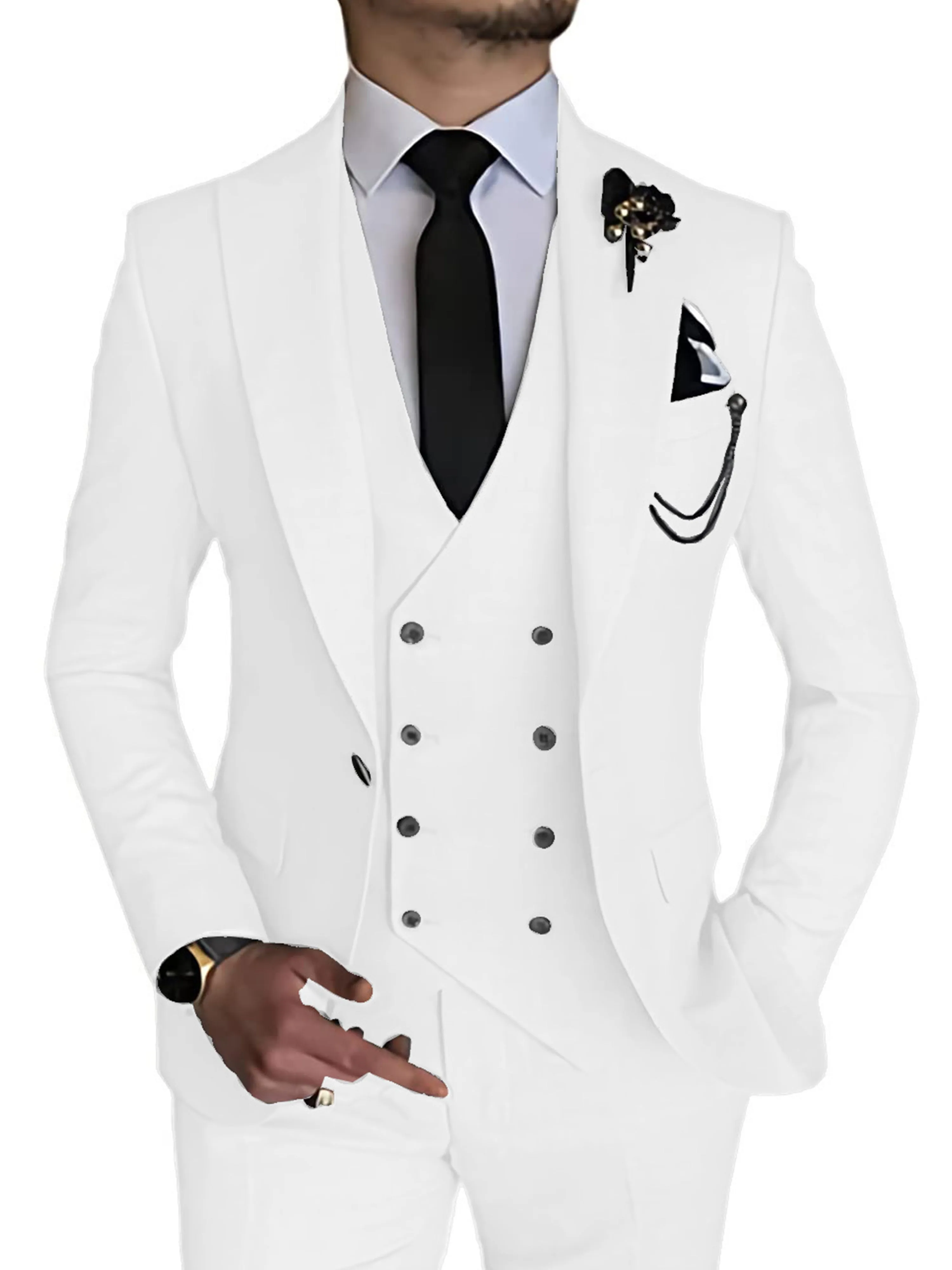 3 Pieces Men's Suits Waistcoat Suit Wedding Groom Suits