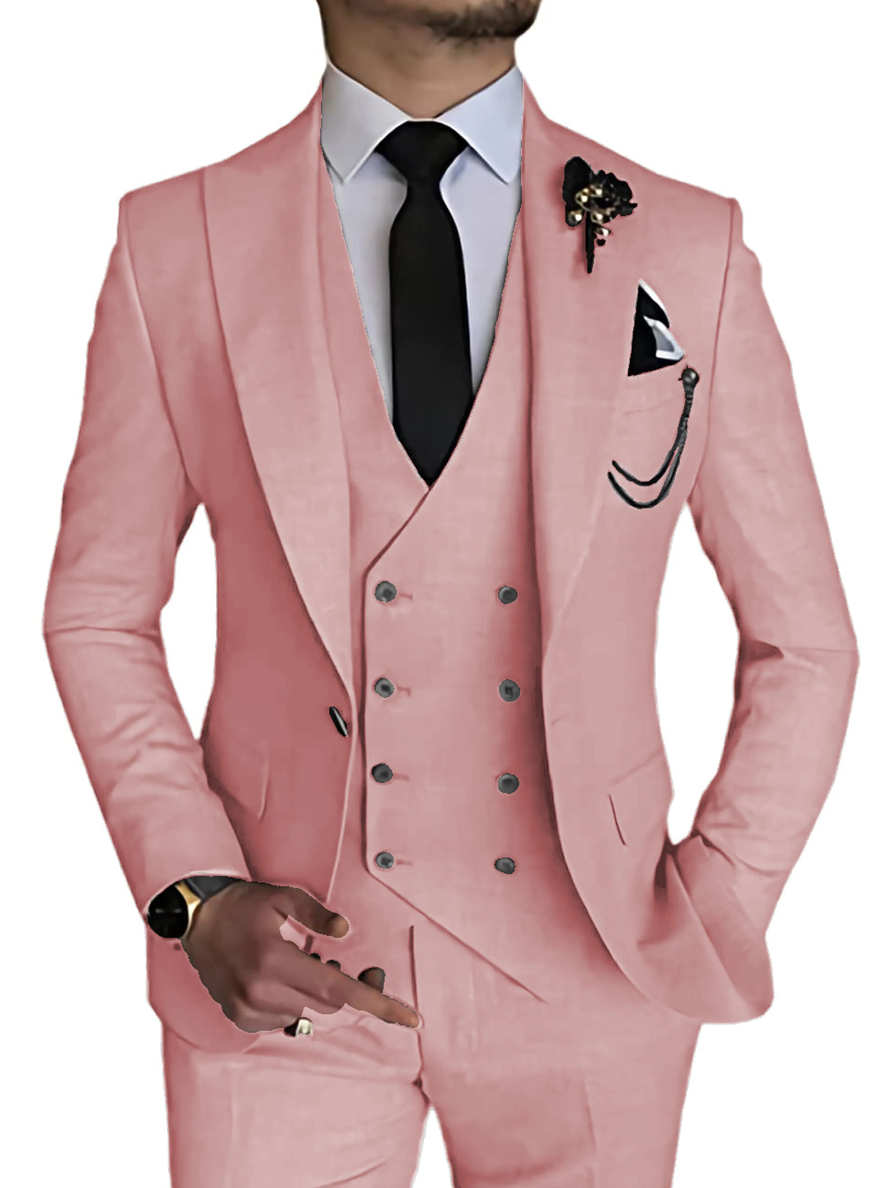 3 Pieces Men's Suits Waistcoat Suit Wedding Groom Suits