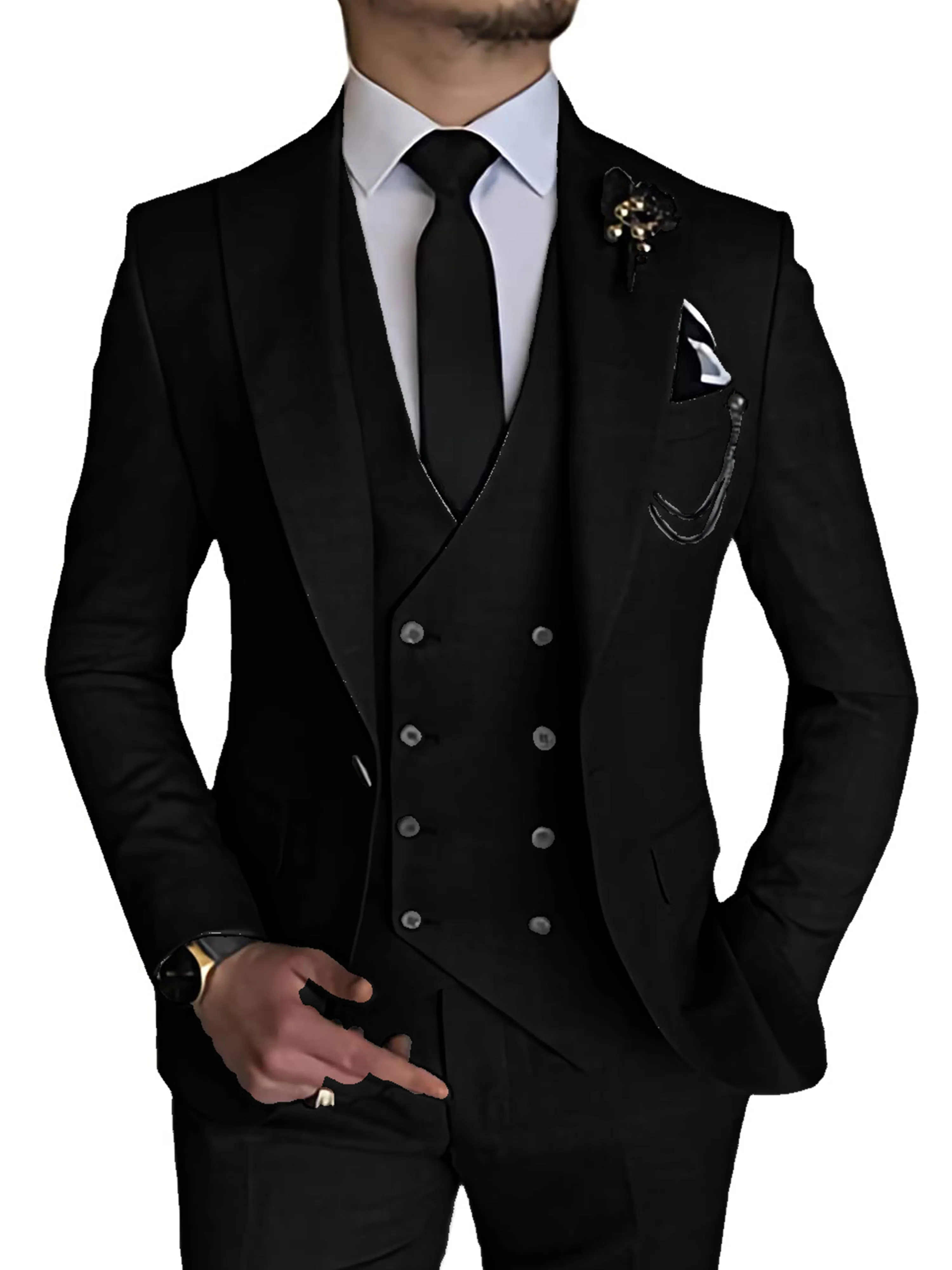 3 Pieces Men's Suits Waistcoat Suit Wedding Groom Suits
