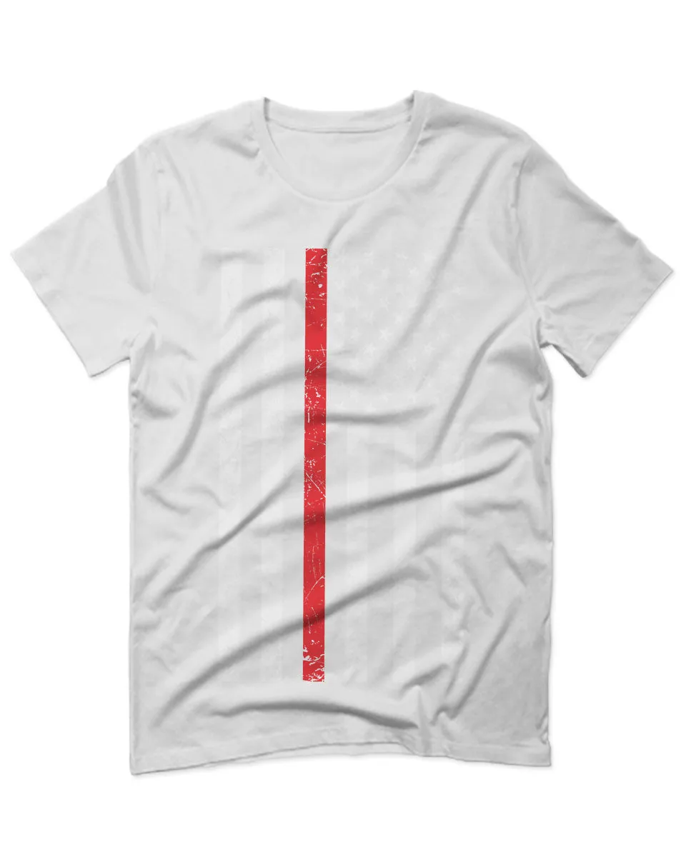 Cool Dad Fireman Firefighter red Thin line American Flag USA Support For men T Shirt