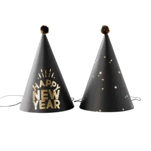 Happy New Year Party Hats - Set of 8