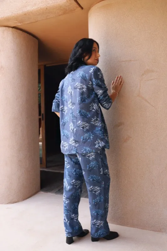 Joan Jacket - Blue Leaves