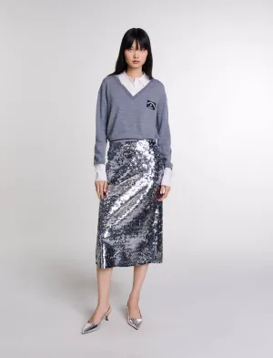 Knit skirt with sequins
