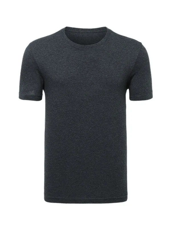 Loose solid color short-sleeved t-shirt men's pure cotton bottoming shirt