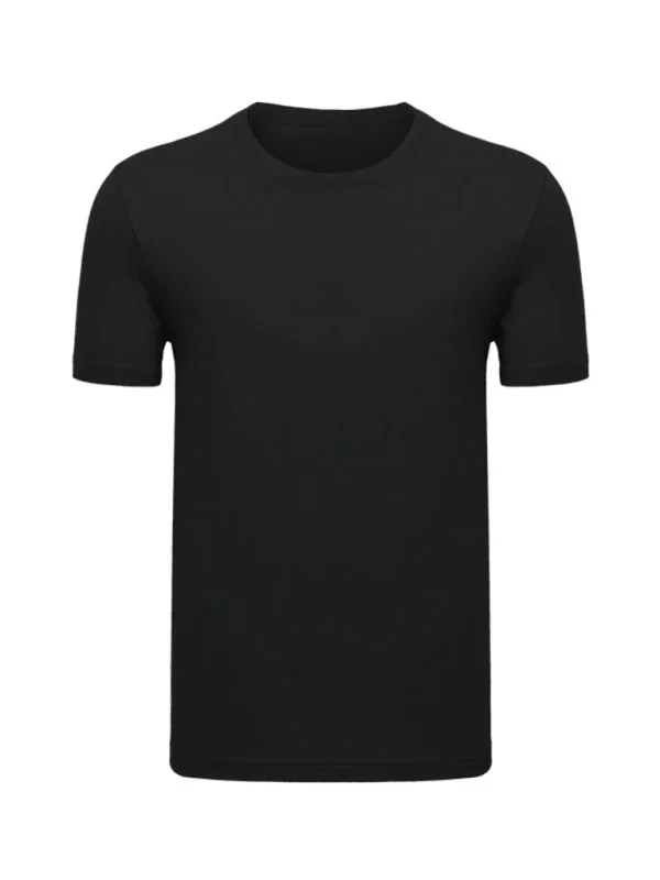 Loose solid color short-sleeved t-shirt men's pure cotton bottoming shirt