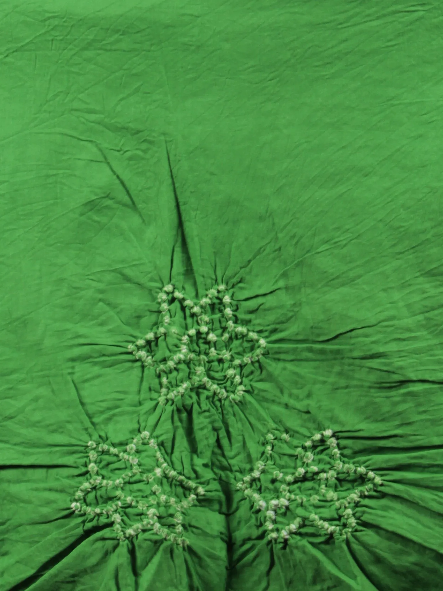 Purple Green White Hand Tie & Dye Bandhej Suit Salwar Dupatta (Set of 3) With Hand Embroidery & Mirror Work - S16281256