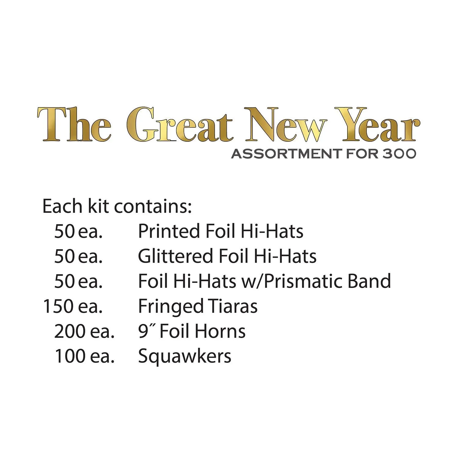 The Great New Year Party Kit for 300 People - Gold
